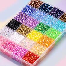 مجموعة صندوق أكريليك 5 مم 24 لون DIY من أحجار الراين والراتنج، مناسبة لصنع المجوهرات اليدوية، أحجار راين كريستال لامعة بألوان مختلطة، حرف يدوية من الماس النقي DIY، قابلة للتطبيق على بكرات الملابس والأواني الزجاجية والأحذية والأقمشة والأعمال الفنية - 5 مم - مشاهدة 3