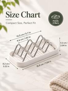 Wavy Design Soap Dish/Rack, Suitable For Bathroom Soap, Kitchen Use Or Countertop Placement (Beside Sink), Can Hold Sponges And Scouring Pads, Quickly Drains Water To Keep Countertop Dry, Sturdy Storage For Sponges And Steel Wool Balls - Multicolor - View 7