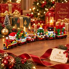 2pcs/6pcs/400+Pcs, Christmas Theme Train Building Blocks Set, Micro Particle Building Blocks, Christmas Building Blocks Kit, Adult Building Blocks Set, Christmas Wreath Building Blocks, Holiday Advent Calendar Building Blocks, Christmas Gift - Christmas Toy Train - View 7