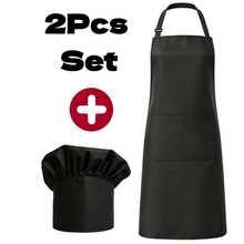 2pcs/Set Unisex Chef Apron & Hat Set, Adjustable Halter Apron With Pockets + Pleated Chef Hat, Multiple Patterns, Suitable For Home Kitchen, Baking, BBQ, Cafe, Catering - 2Pcs Set - View 11