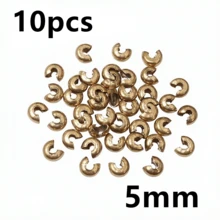 10pcs Stainless Steel Round Covers Crimp End Beads 3 4 5mm Stopper Spacer Beads For DIY Jewelry Making Findings Supplies - Crimp Beads - View 9