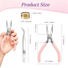 1/3/4pcs Pink Jewelry Pliers Set, Smooth Pointed Nose Pliers Without Teeth, No Blade Pliers, Handmade DIY Wire Wrapping Beading Jewelry Making Tools Including Ring Opener Tweezers - Pliers - View 2