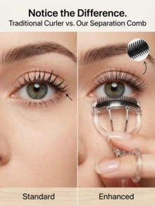 Portable Wide‑Angle Eyelash Curler With Built‑In Teeth Comb, Fits All Eye Types, Battery‑Free Simple Use, Beginner Friendly For Lash Lifting Curling Shaping, For Lashes, Women Daily Makeup Accessory - Multicolor - View 6