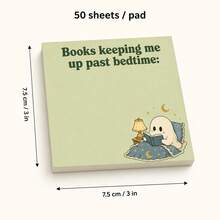 Cute Ghost Sticky Note Set, 4 Packs 3x3 Inch Memo Pads, 50 Sheets Each For Planner Notes, Desk Reminders, Reader And Office Gift - one-size - View 2