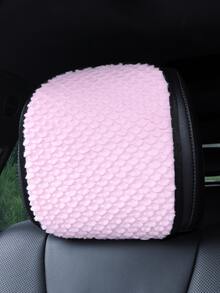 Fan-Shaped Fish Scale Texture Fluffy Plush Car Headrest Cover, Universal Fit, Suitable For Winter, Warm Soft Faux Fur Car Headrest Protector, Elastic Easy Installation, Anti-Dirt Car Interior Decoration Accessory - Fan-shaped Fish Scale - View 8