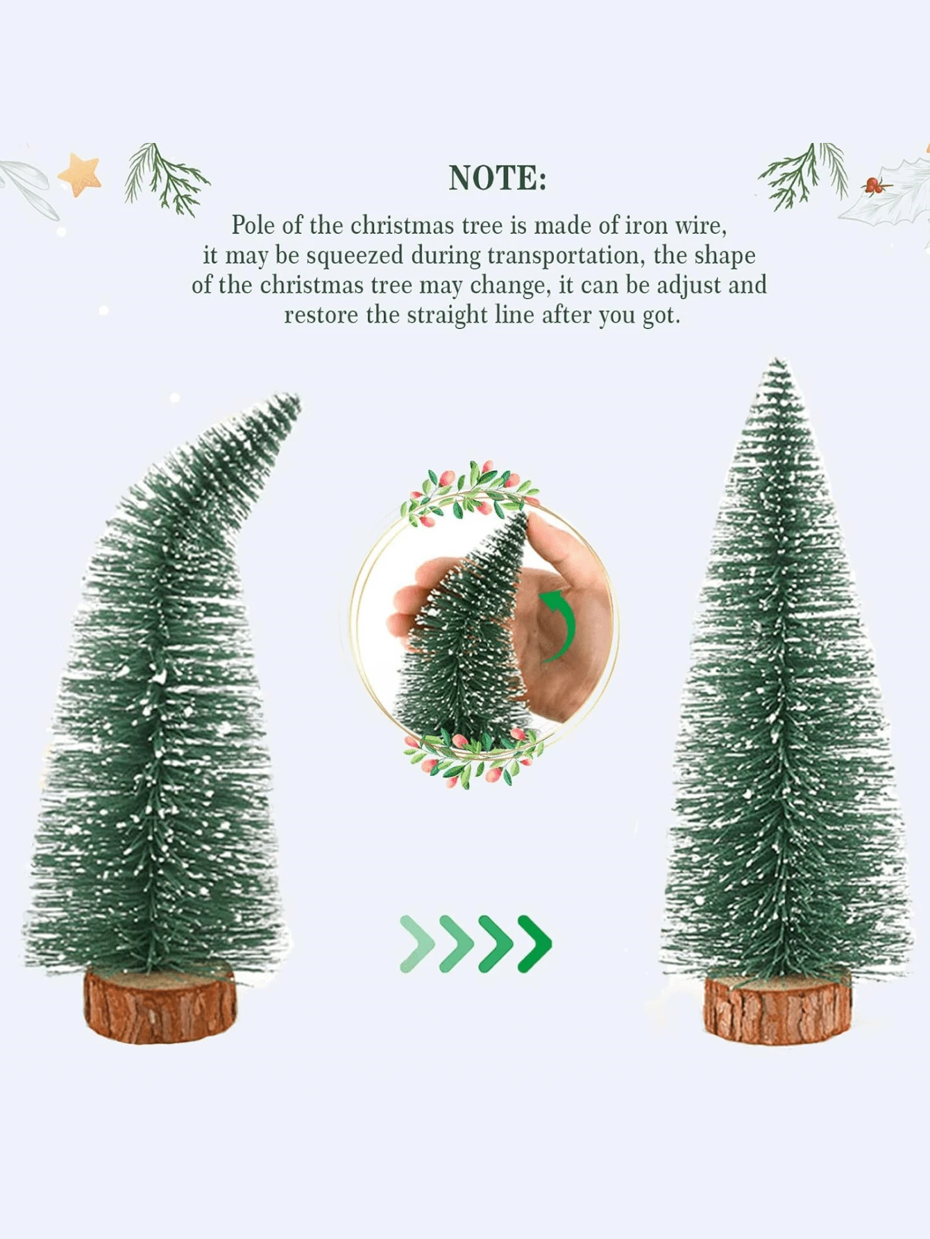 Mini Snow‑Dusted Christmas Tree Ornaments, Artificial Flocked Small Pine Tree With Wooden Base For Tabletop, Micro Landscape, Xmas Home Decoration - Christmas Tree - View 1