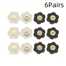 2/6Pcs Magnetic Flower Snap Buttons, Colorful Sew-On Magnetic Clasps, Handbag Wallet DIY Handicrafts Special Edition - Multicolor - View 16