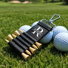 Personalized Engraved Leather Golf Ball Bag Tag With Ball Holder, Custom Gift For Golf Enthusiasts, Leather Golf Ball Holder Tag, Customized Golf Accessories, Leather Golf Ball Holder, Ball Holder Tag - Multicolor - View 2