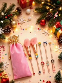 Disney Princess Themed 5pcs Beauty Makeup Tool Kit With Portable Pouch, Embossed Metal Wand Handle Fluffy Cheek Rouge Smudge Crease Eye Brushes, Deluxe Licensed Collector Cosmetic Accessories For Holiday Celebration Gift Presentation Set - Multicolor - View 4