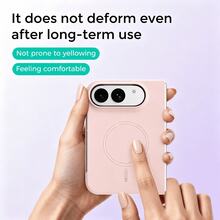 New Magnetic Silicone Protective Case Compatible With Iphone 18 Duo Foldable Screen, Laser-Etched Invisible Magnetic Ring, Aviation-Grade PC, Shock-Resistant, Anti-Drop, Raised Edge, Anti-Scratch, Anti-Yellowing Phone Cover - Pink - View 6