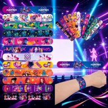 asmodee 12pcs/24pcs - K-Pop Demon Hunter Girl Group Slap Bracelets PVC Snap Bands Fun Craft Gifts, Suitable For Halloween, Christmas Holiday Dress Up, Party Favors - A - View 1