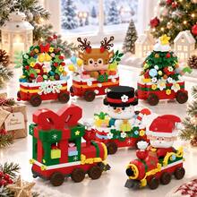 2pcs/6pcs/400+Pcs, Christmas Theme Train Building Blocks Set, Micro Particle Building Blocks, Christmas Building Blocks Kit, Adult Building Blocks Set, Christmas Wreath Building Blocks, Holiday Advent Calendar Building Blocks, Christmas Gift - Christmas Toy Train - View 4