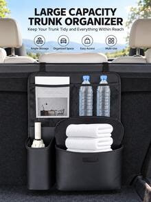 Car Trunk Storage Organizer Bag, Hanging Rear Seat Back Storage Bag, 1/2/3pcs Multi-Pocket Cargo Storage Bag With Mesh Pockets And Large Flap Pocket, 25 X 45 Cm, Rear Seat Storage Organizer Bag, Suitable For SUV, Sedan, Hatchback Car Trunk Storage, Interior Accessories - A - View 8