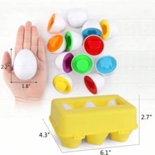 Bộ trứng khớp màu và hình dạng 6 món, hoạt động học tập mầm non, rèn luyện kỹ năng nhận thức và vận động tinh, phối hợp tay mắt, quà tặng sinh nhật và Lễ Phục sinh - Nhiều màu - Xem 11