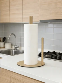 Heavy Duty Kitchen Paper Towel Holder With Weighted Base - Space-Saving Countertop Storage Rack. Modern Design Style, Suitable For Paper Towels And Toilet Paper. Durable Kitchen Utensil Storage Solution. Kitchen Paper Towel Holder - Multicolor - View 4