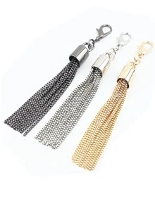 1/2/3 Pcs Tassel Detail Metal Part Gold Bag Accessories DIY Accessories Replacement Reusable Bag Handbag Tote Bag Key Lanyard Wallet With Strap - Multicolor - View 8