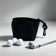 Portable Golf Ball Cleaning Pouch Quick Dry Microfiber Golf Ball Washer Bag With Carabiner Clip For Golf Sports Outdoor Training - Multicolor - View 4