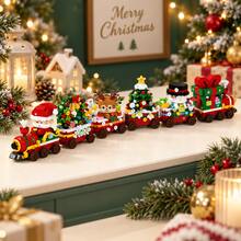 2pcs/6pcs/400+Pcs, Christmas Theme Train Building Blocks Set, Micro Particle Building Blocks, Christmas Building Blocks Kit, Adult Building Blocks Set, Christmas Wreath Building Blocks, Holiday Advent Calendar Building Blocks, Christmas Gift - Christmas Toy Train - View 8