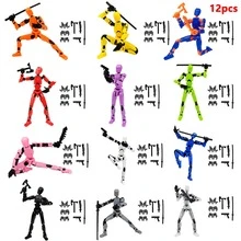 [DUMMY 13 Printable Connectable Figure 2023 Licensed Under CC By 4.0]Titan 13 3D Printed Action Figure Toy Set, Multiple Colors, With Various Accessories, Multi-Joint Movable, Adjustable Poses, Collector Desktop Decor Action Figure, Gift For Boys And Girls (Assembly Required) - Multicolor - View 12