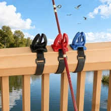 1pc/2pcs/4pcs Set Fishing Rod Holder, Multi-Functional Bridge Fishing Boat Fishing Railing Rod Protector, Wall-Mounted Garage Fishing Rod Storage Rack, Equipped With Adjustable Straps, Portable Design, Soft Material Cushioning Reduces Rod Damage, Perfect For Quick Installation On Bridges And Boats, Multiple Color Options - Multicolor - View 10