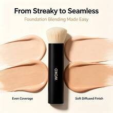 WOKO No.1 Foundation Blending Brush High-Performance Tapered Buffing Makeup Tool Densely Synthetic Bristles Professional Face Blending Brush - Black - View 4