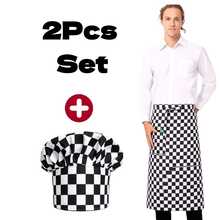 2pcs Set Half Apron & Chef Hat Set, Adjustable 3D Chef Hat & Apron - White - View 5