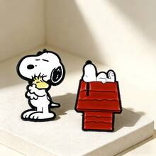 2PCS Snoopy Themed Badge Bag Decoration Set, Perfect For Clothes, Canvas Bags, Baseball Caps, Adding Cute Charm And Distinctiveness, Creating Personalized Apparel, Also Suitable As Decorative Elements For Gift Packaging - Multicolor - View 6
