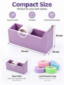 1pc Eyelash Tape Cutter, Eyelash Tape Dispenser, Professional Eyelash Extension Tape Holder, Eyelash Extension Tape Cutting Tool, Portable Eyelash Tape Storage Box, Suitable For Eyelash Extensions, Eyelash Technicians, Beauty Salons, Home Studios, Travel, Christmas Gift - Multicolor - View 4