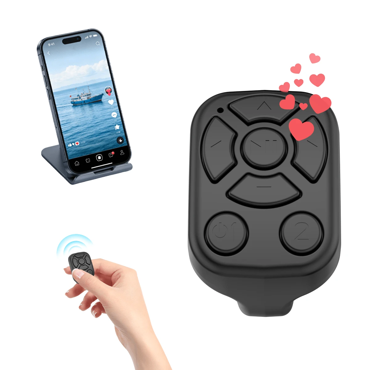 Scrolling Ring Remote Control For Major Social Media Platforms Shorts Video, Wireless Wireless Remote Control Ring Compatible With Iphone/Android, Camera For Phone, Hands-Free ScrollingMobile Phone Wireless Remote Control , Photo Controller, Selfie Artifact, Pulley Remote Control, 30 MAh Battery - Multicolor - View 1