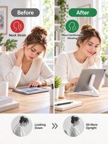Foldable Tablet Stand, Adjustable Multi-Angle Desktop Tablet Holder, 1pc Portable Folding Phone And Tablet Stand With Anti-Slip Pad, Universal Desktop Stand Compatible With 4-10 Inch Tablets And 4-7 Inch Smartphones, Hands-Free Viewing For Office, Study, Travel - Multicolor - View 7