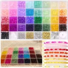 40/28 pcs Manik-manik Campuran Warna 6mm untuk Gelang, Kalung, Rantai Ponsel DIY, Kerajinan Tangan Kreatif, Aksesori Perhiasan Buatan Tangan Desain Unik - MultiWarna - View 4