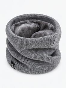 Classic Knitted Fabric Fleece Lined Neck Warmer, Plush Lining Ribbed Texture, 4 Colors Available, Unisex Pullover Scarf, Suitable For Cycling, Running, Hiking, Commuting, Skiing, Outdoor Sports, Cold Weather, Holiday Gifts, Winter Daily Wear - Multicolor - View 12