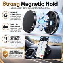 1pc Magnetic Car Phone Mount, Magnetic Mobile Phone Holder For Car, Strong Magnetic Hold, 360 Degree Rotation, Compact Low-Profile Design For Dashboard, Nightstand, Wall, Hands-Free Navigation, Road Trip, Fall Travel, Holiday Gift - A8 - View 3