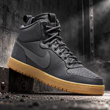 NIKE Court Borough Mid Winter 男款深灰色中筒休閒鞋 Lunarlon 緩震 棕色橡膠鞋底 AA0547-001 - 灰色 - 查看 3