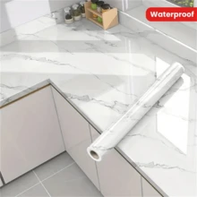 1 Roll Marble Pattern Kitchen Countertop Sticker, Waterproof Easy-Tear Sticker, Glossy Marble Texture, Suitable For Kitchen, Bathroom, Table, Etc., Wall Sticker, Vinyl Sticker, For Home Decor, Spring Decor, Holiday Decor Sticker, Birthday Graduation Gift, Wallpaper, Wall Sticker, Room Decor, Wall Decor - White - View 12