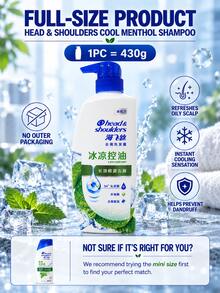Sampo Head & Shoulders, Ukuran Penuh 430g/Sampel 200g Mengontrol Minyak, Kelembutan Tahan Lama dan Mengontrol Ketombe, Cocok untuk Semua Jenis Rambut - Menyegarkan dan Sejuk - View 5