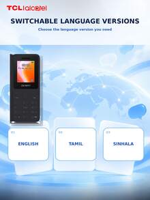 Ponsel Fitur TCL Alcatel 1021 2G, Layar 1,77 Inci, Pengisian Daya Tipe-C, Kamera Belakang, Radio FM & Pemutar Musik, Ponsel Keypad Portabel Ringkas, Hitam - Hitam - View 7
