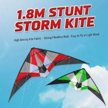 1.8m Dual‑Line Stunt Kite, Beginner‑Friendly 4‑Color Sport Kite, Easy Take‑Off & Smooth Controllable Performance For Outdoor Beach Lawn Sports - 1.8m Special Green - View 6