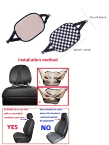 Soft Fluffy Black White Checkered Car Headrest Cover, Universal Fit Plush Auto Seat Head Rest Protector, Cozy Neck Support Decorative Car Interior Accessory - Checkerboard - View 5