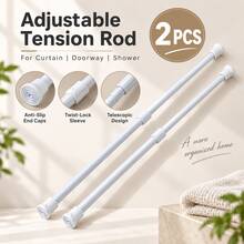 Justerbar gardinstång, teleskopstång utan borr för fönster, dörröppningar och duschdraperi, halkfri utdragbar stång för hemmabruk - B40-71 cm - Visa 6