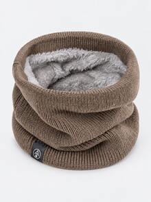 Classic Knitted Fabric Fleece Lined Neck Warmer, Plush Lining Ribbed Texture, 4 Colors Available, Unisex Pullover Scarf, Suitable For Cycling, Running, Hiking, Commuting, Skiing, Outdoor Sports, Cold Weather, Holiday Gifts, Winter Daily Wear - Multicolor - View 15