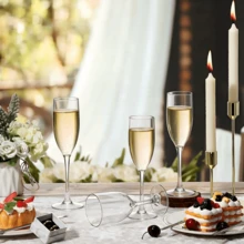 12 Clear Champagne Flutes, 5oz, Unbreakable Classic Cocktail Glasses, Reusable Vintage Style Drinking Cups, Suitable For Weddings, Christmas, Large Parties And Gatherings - View 3