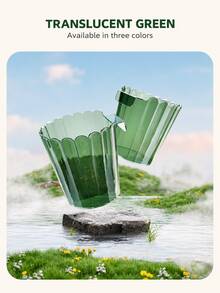 1pc Wall-Mounted Trash Can, 16 * 16.5cm Transparent Plastic Hanging Garbage Bin, Space-Saving Waste Container With Hook Design For Kitchen Cabinet, Bedroom, Office, Bathroom & Home Use - Multicolor - View 9