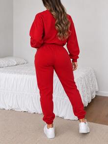 Women Two-Piece Outfits - Red - View 2