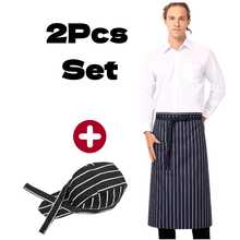 2pcs Half Apron & Chef Hat Set, Apron + Chef Hat Set, Tie-Up Chef Hat Apron - White - View 13