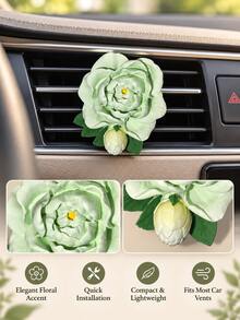 Peony Diffuser Stone Car Air Freshener, Solid Air Vent Clip Ornament, Premium Car Interior Decor Odor Eliminator - Air Vent Decoration - View 9