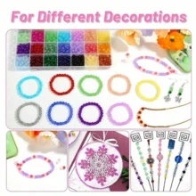 40/28 pcs Manik-manik Campuran Warna 6mm untuk Gelang, Kalung, Rantai Ponsel DIY, Kerajinan Tangan Kreatif, Aksesori Perhiasan Buatan Tangan Desain Unik - MultiWarna - View 6