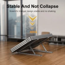 Aluminum Alloy Portable Laptop Stand, X-Shaped Stable Load-Bearing Support, Silicone Anti-Slip & Anti-Scratch Protection, Hollow Design For Accelerated Heat Dissipation, 7-Level Height & Angle Adjustment, Foldable Lightweight Easy-To-Carry Desktop Riser For Students And Office - View 11