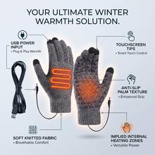 AOYI Unisex Heated Gloves, Suitable For Autumn And Winter Sports And Skiing, Non-Slip, Touchscreen Compatible, Warm And Comfortable; Ideal For Cycling, Driving And Motorcycling In Autumn And Winter. - View 4