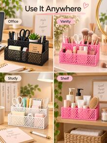 Desktop Organizer Rack, Large Capacity Honeycomb Hollow Design, Multi-Layer Multi-Compartment Shelf, Suitable For Office Supplies And Student Desk Clutter, Innovative Back To School Gift, Fit For Office Desk And Study Table - Multicolor - View 8
